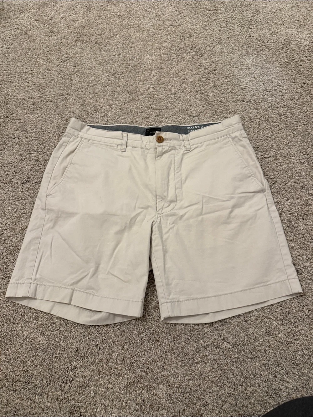 J. Crew Men’s Khaki Flat-Front Cotton Shorts 31